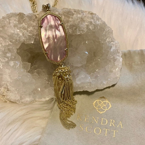 Kendra Scott Pink Mother of Pearl Rayne Necklace - Picture 4 of 4